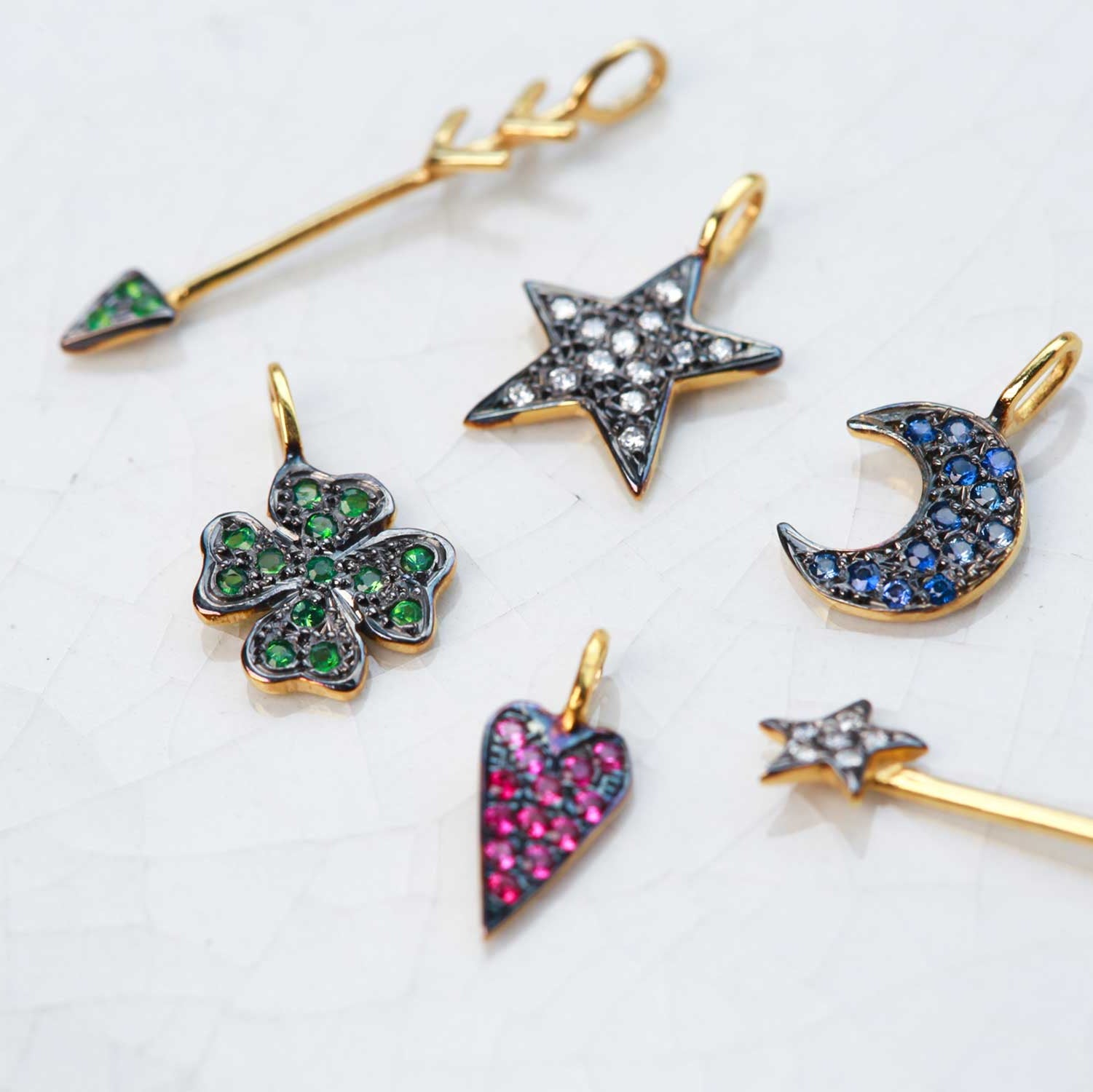 Heart Gold Pendant Necklace with Pink Sapphires by Fotini at ethical jeweller E.C.One London