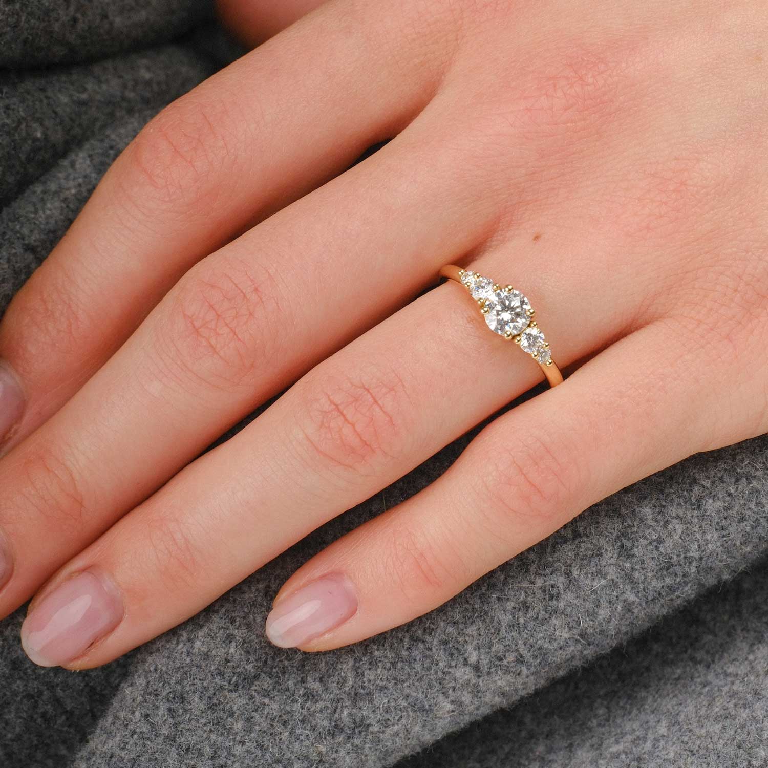 ethical jeweller E.C.One London GENEVIEVE Yellow Gold 0.70ct conflict-free Diamond Engagement Ring made in B Corp London workshop