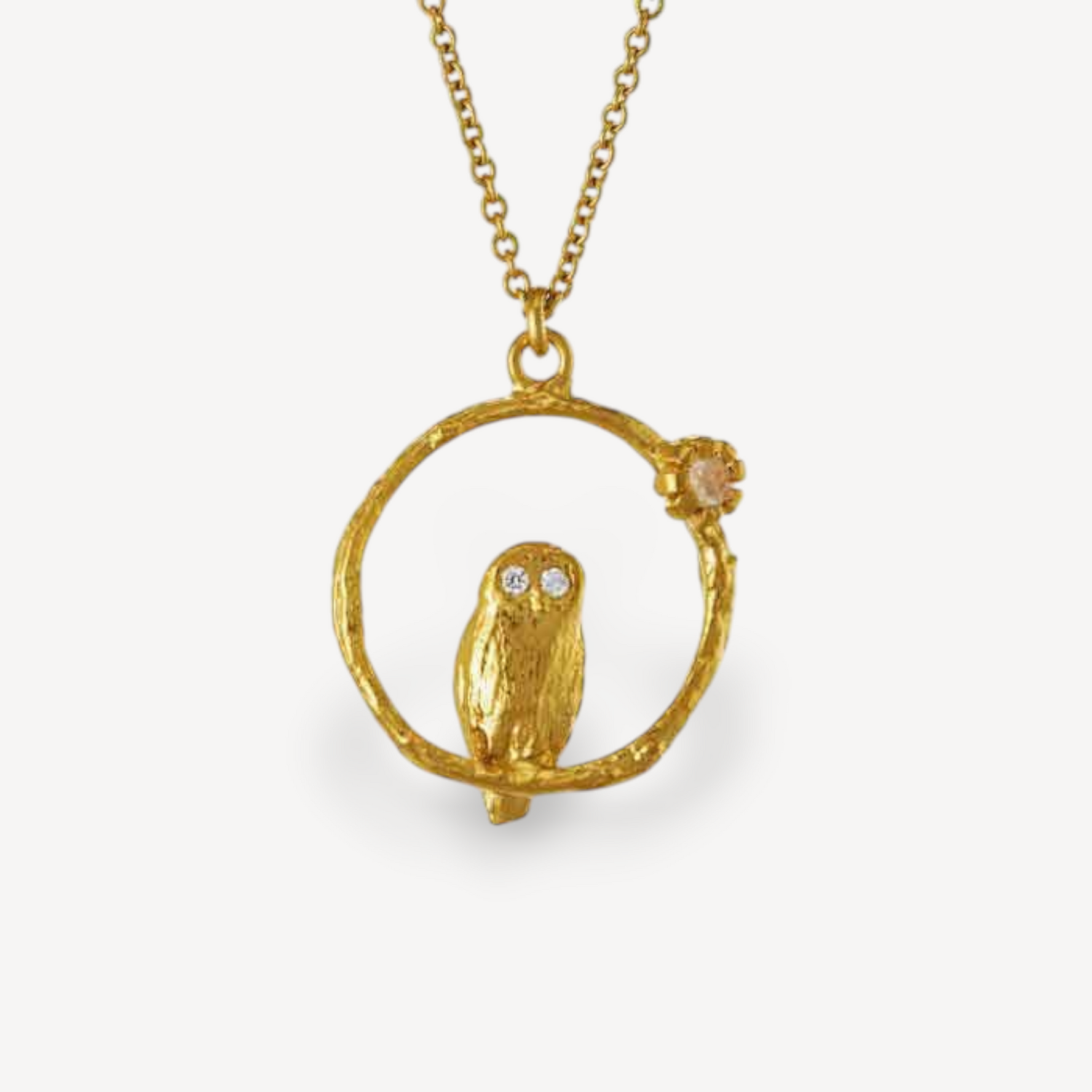 Alex Monroe Moonstone Owl Loop Necklace at EC One London