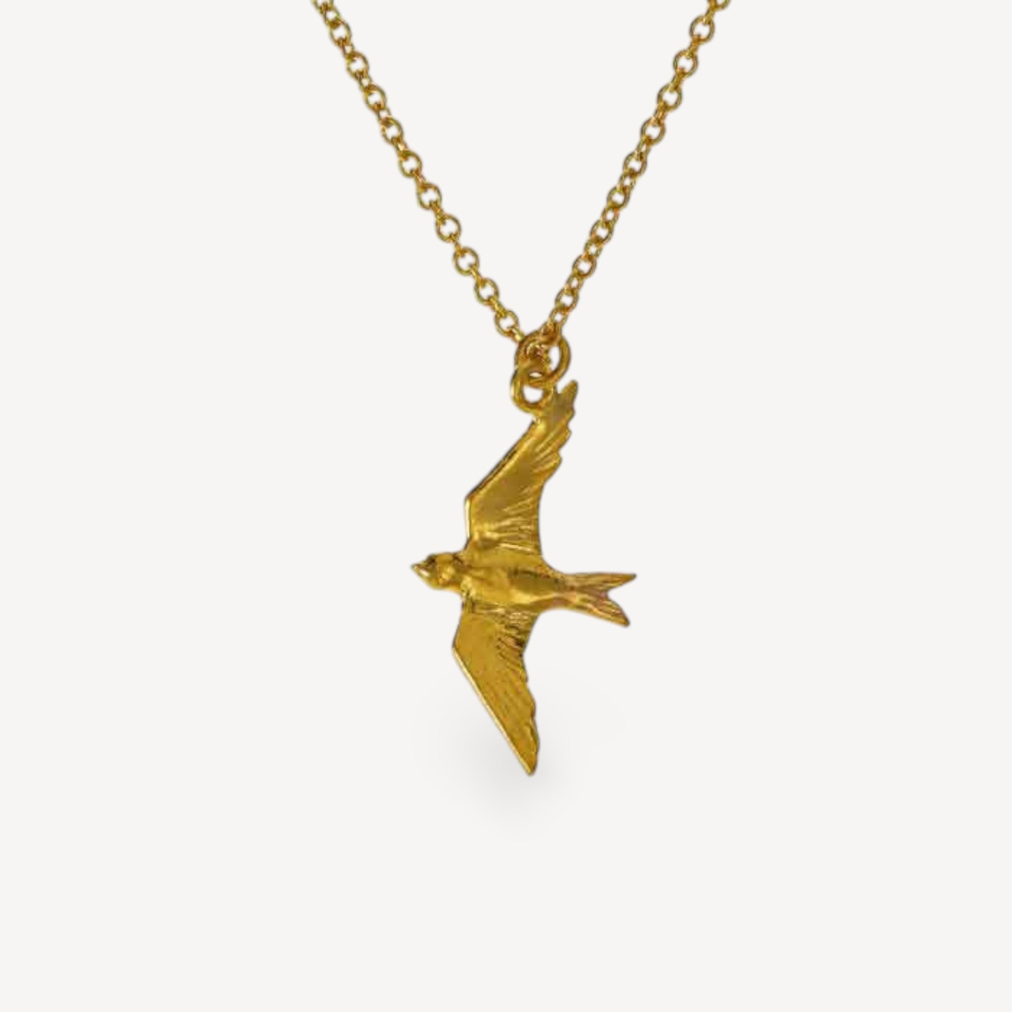 Alex Monroe Flying Swallow Gold Plated Silver Necklace at EC One London