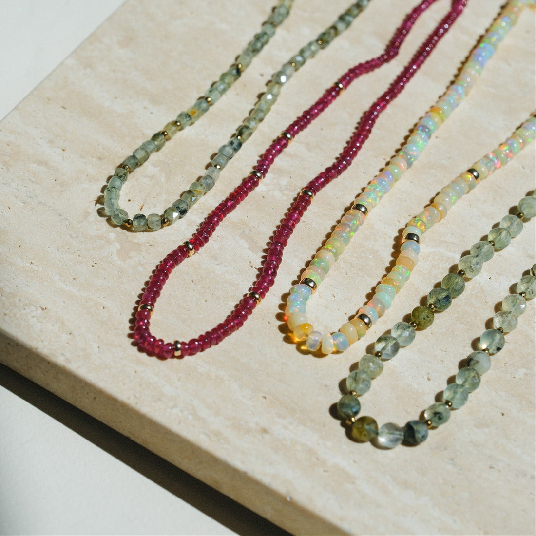 Opal and Gold Bead Necklace