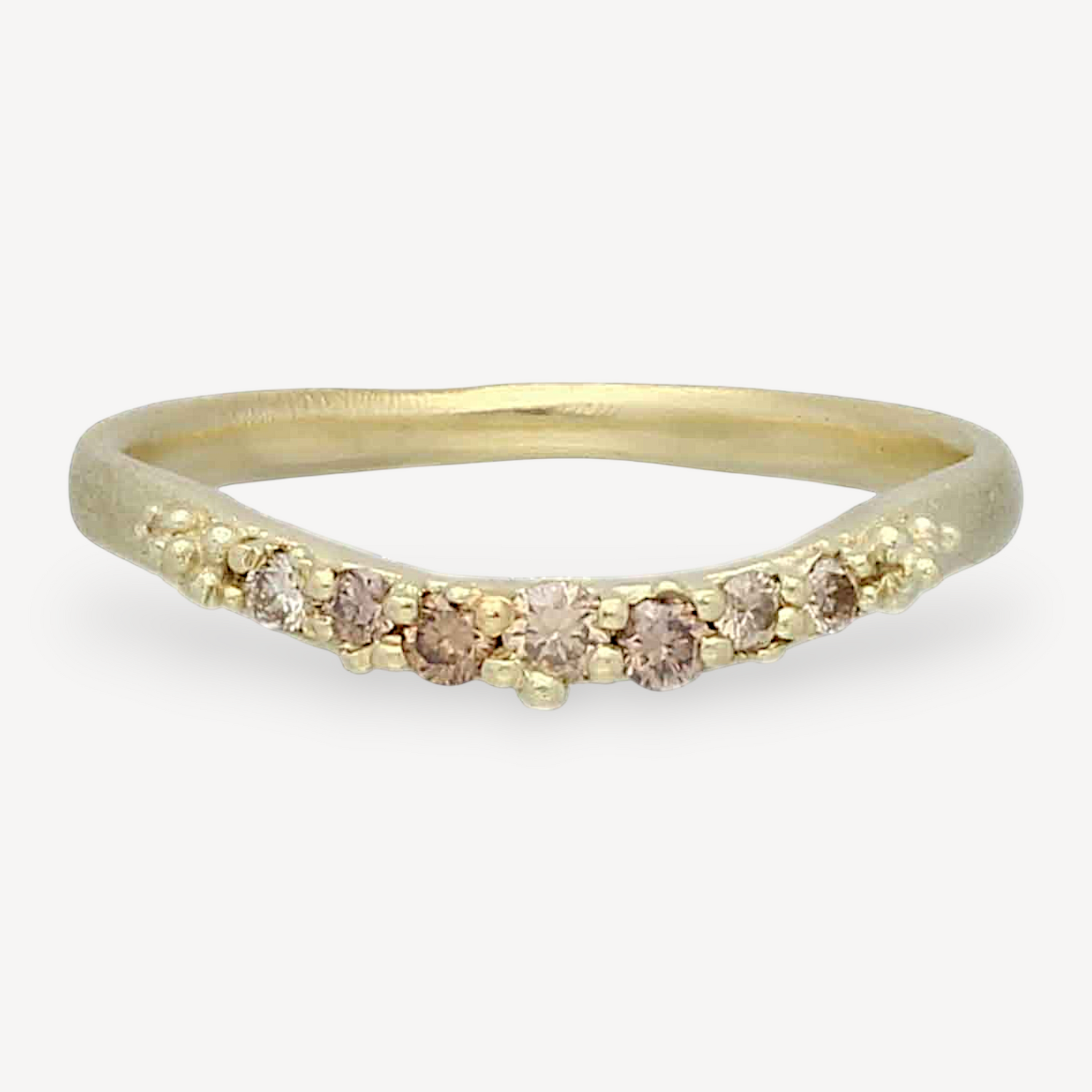 Hannah Bedford Champagne Diamond Contour Ring Yellow Gold