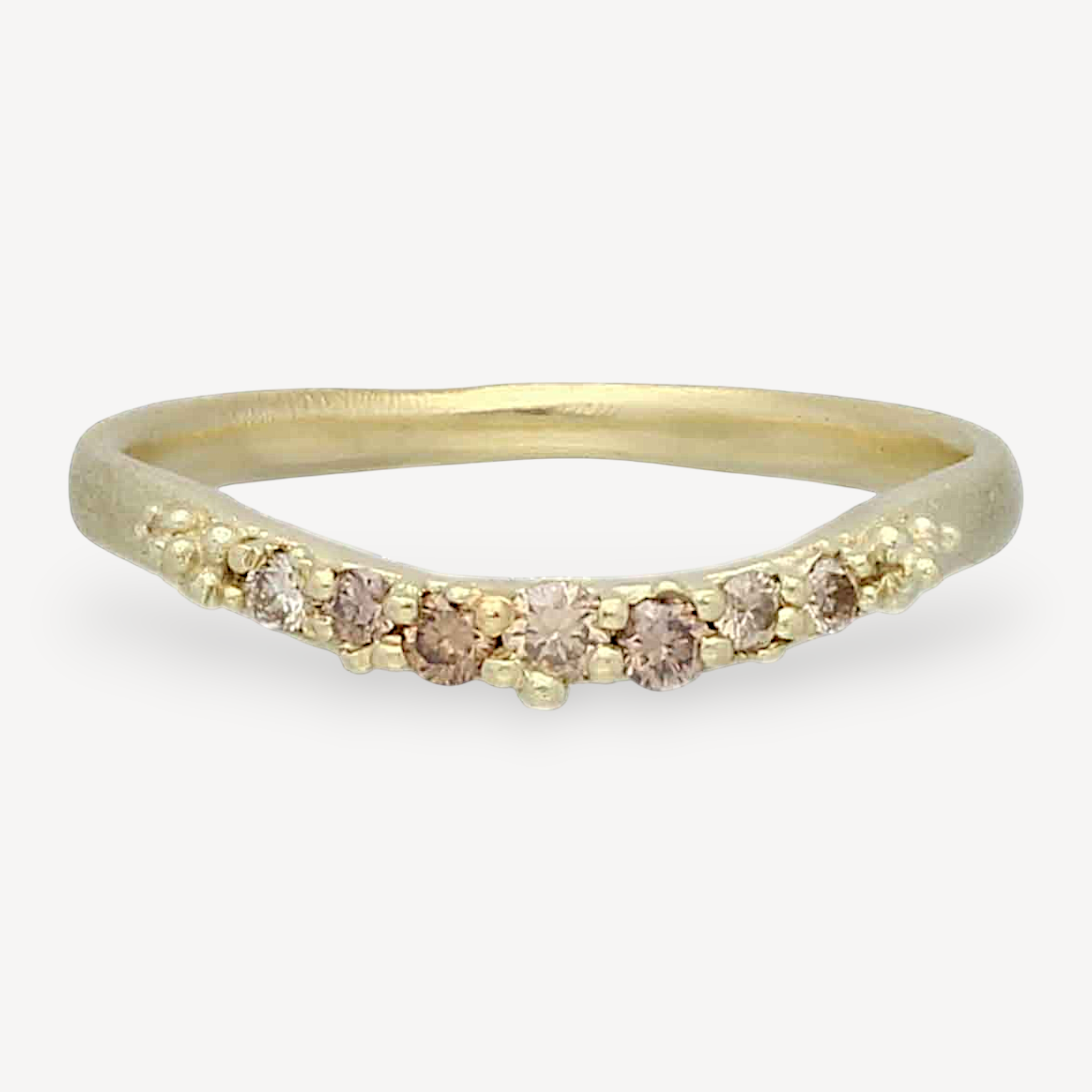 Hannah Bedford Champagne Diamond Contour Ring Yellow Gold