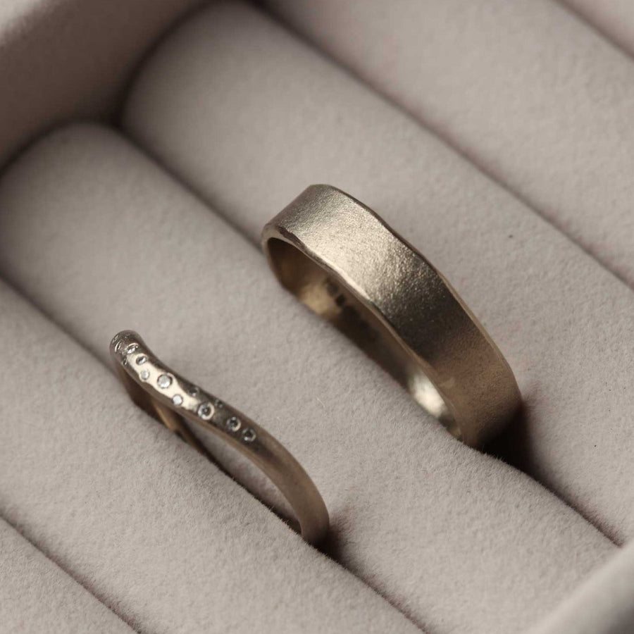 Hannah Bedford white gold wave wedding band at EC One London