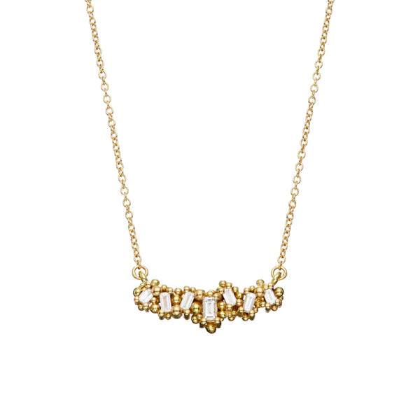 Baguette Diamond Necklace in Yellow Gold