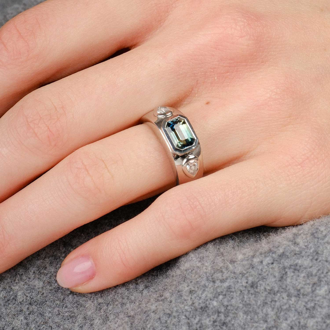 ISLA Platinum Sapphire and Diamond Engagement Ring