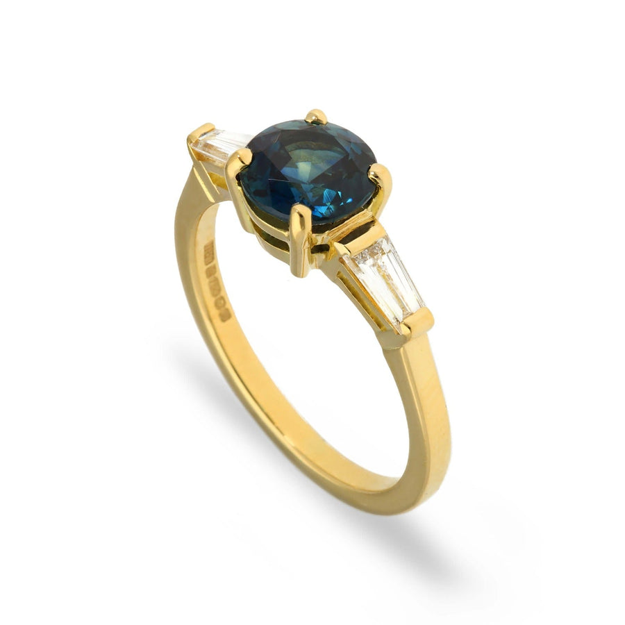 EC One JESSICA Round Australian Teal Sapphire Engagement Ring