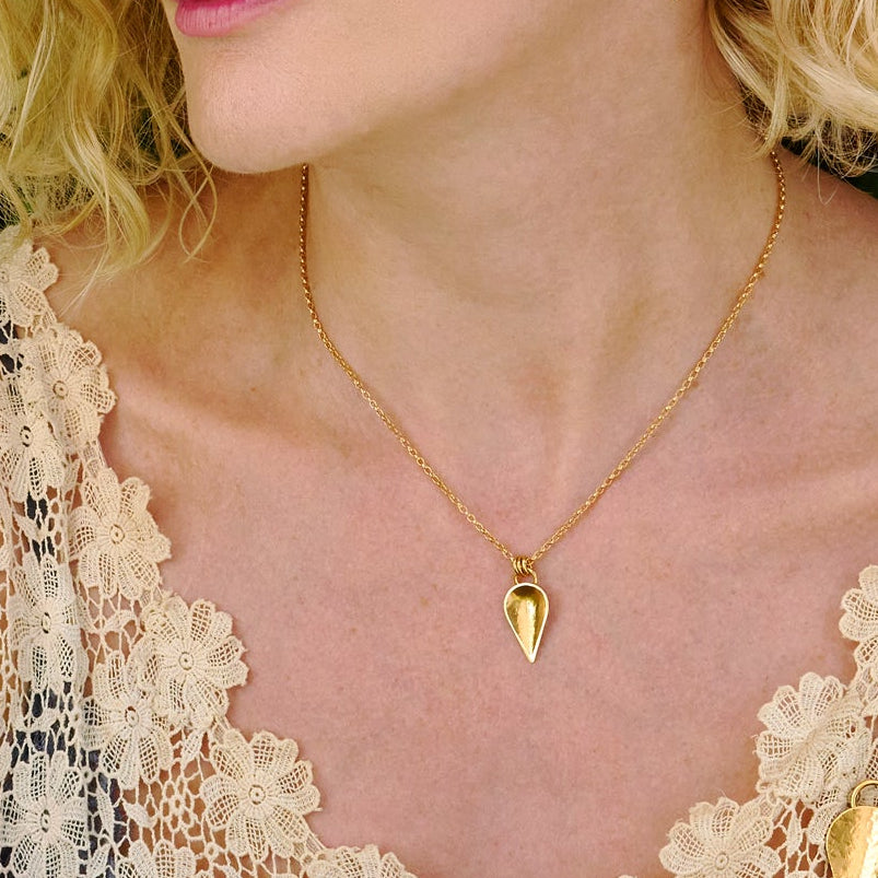 KOMOREBI Cupped Leaf Pendant Gold Plated