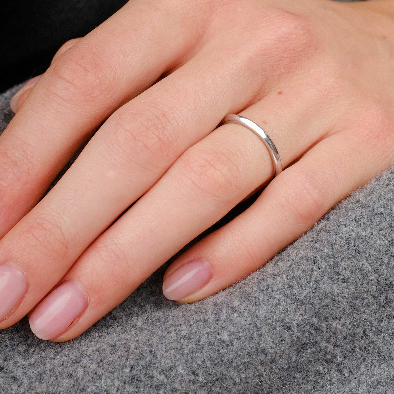 EC One Knife Edge White recycled Gold Wedding Ring  made in our B Corp London workshop