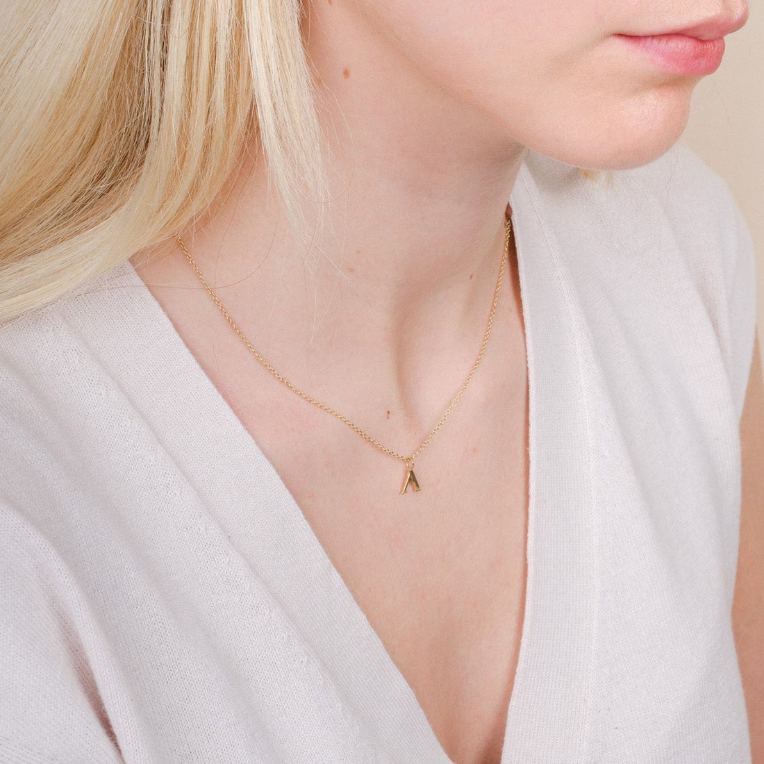 Letter Gold Pendant Necklace