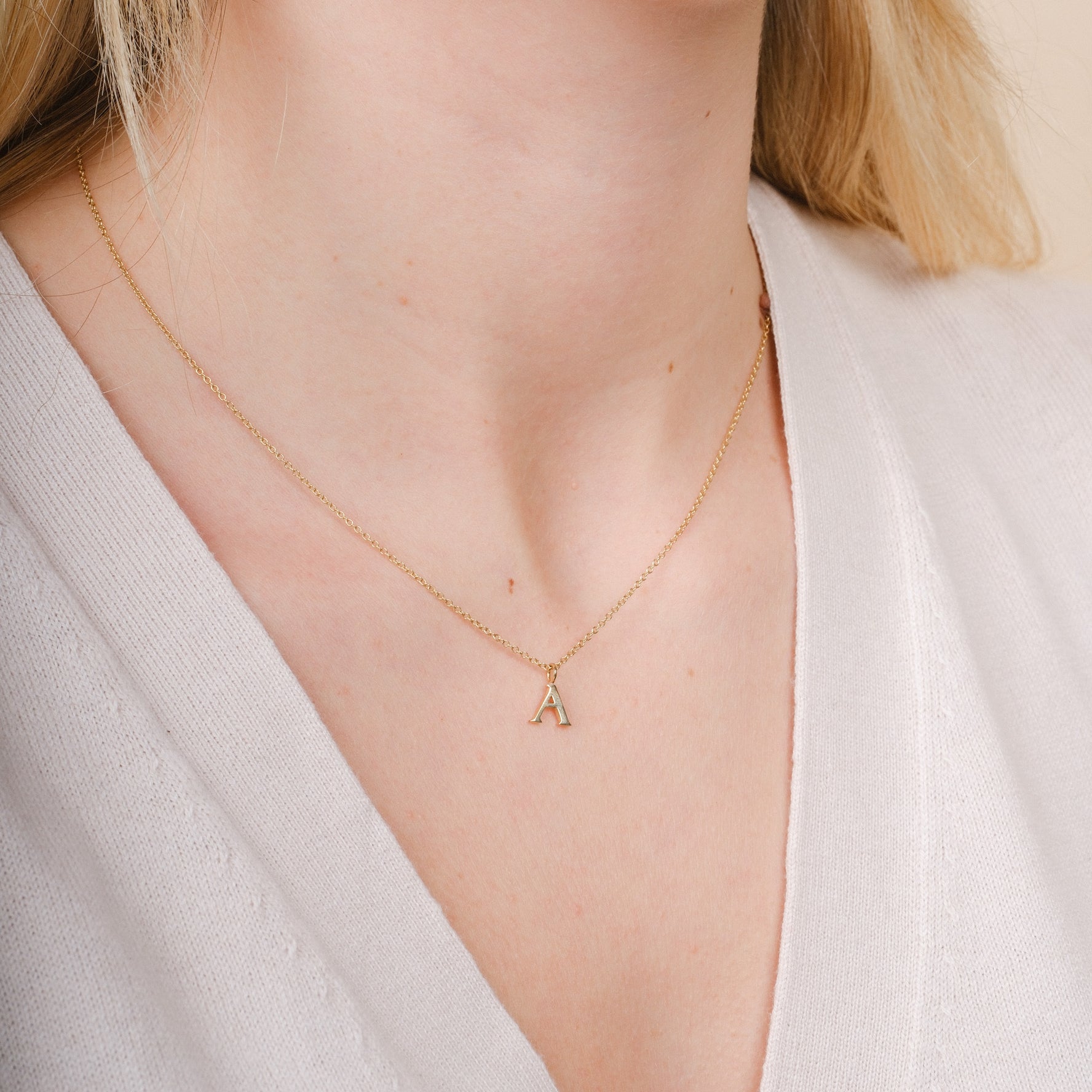 Letter Gold Pendant Necklace