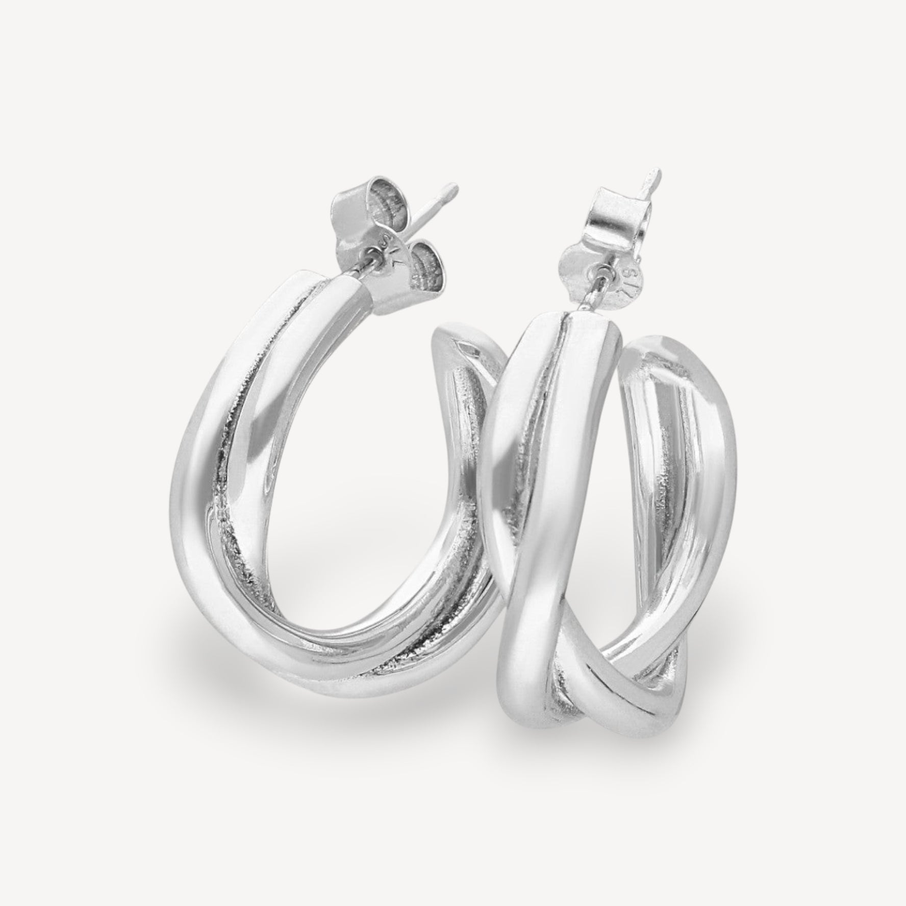 RITA Medium Hoop Earrings Silver