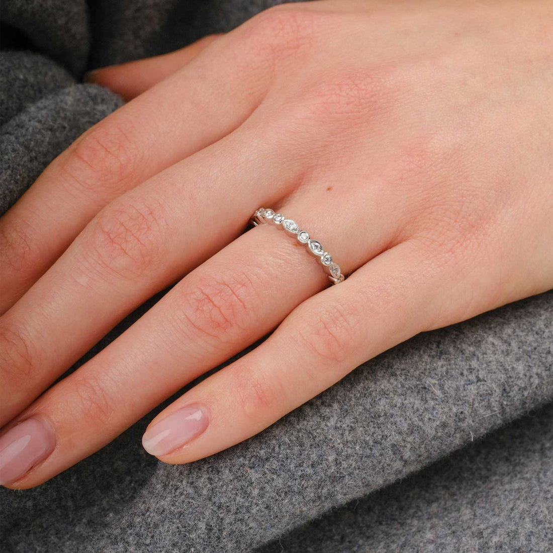Marquise & Round Diamond Platinum Eternity Ring