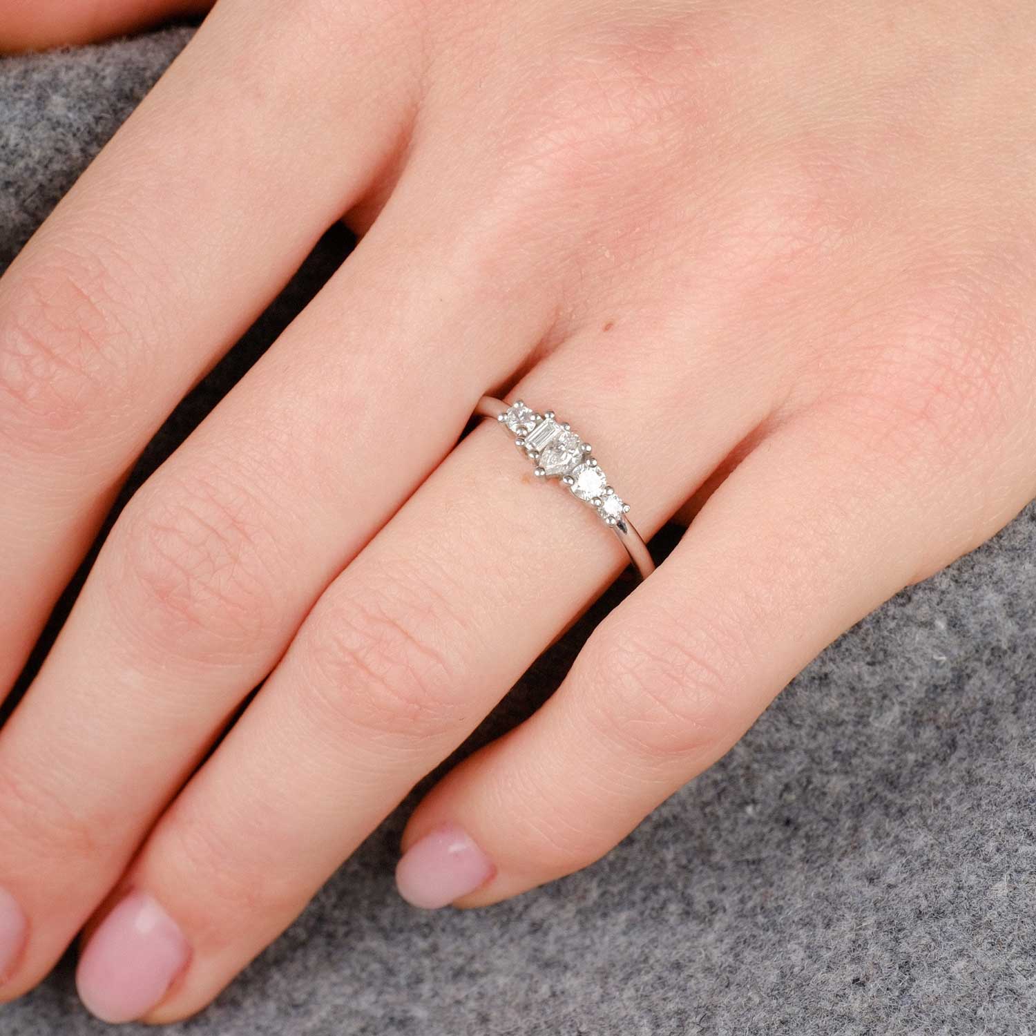 EC One Medium ELISE platinum Ring with Diamonds made in our B Corp London workshop