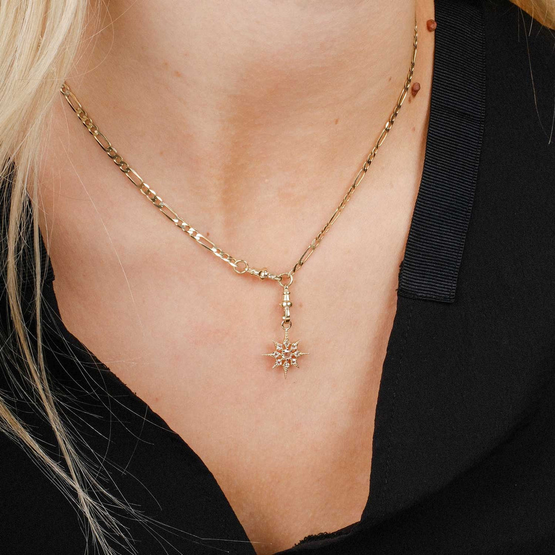 Astra Star Rose Cut Diamond Pendant Necklace by Metier at ethical Jeweller E.C.One London