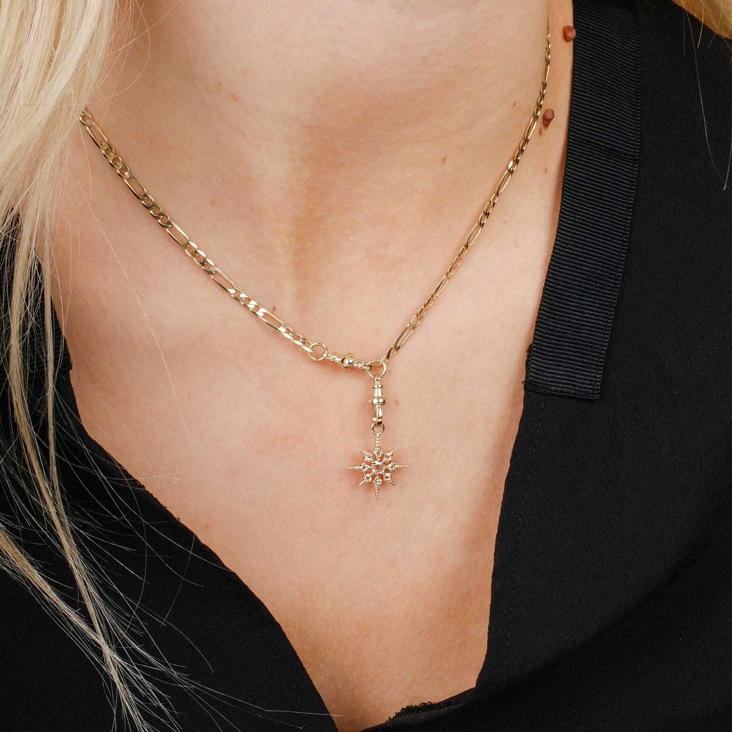 Astra Star Rose Cut Diamond Pendant Necklace by Metier at ethical Jeweller E.C.One London