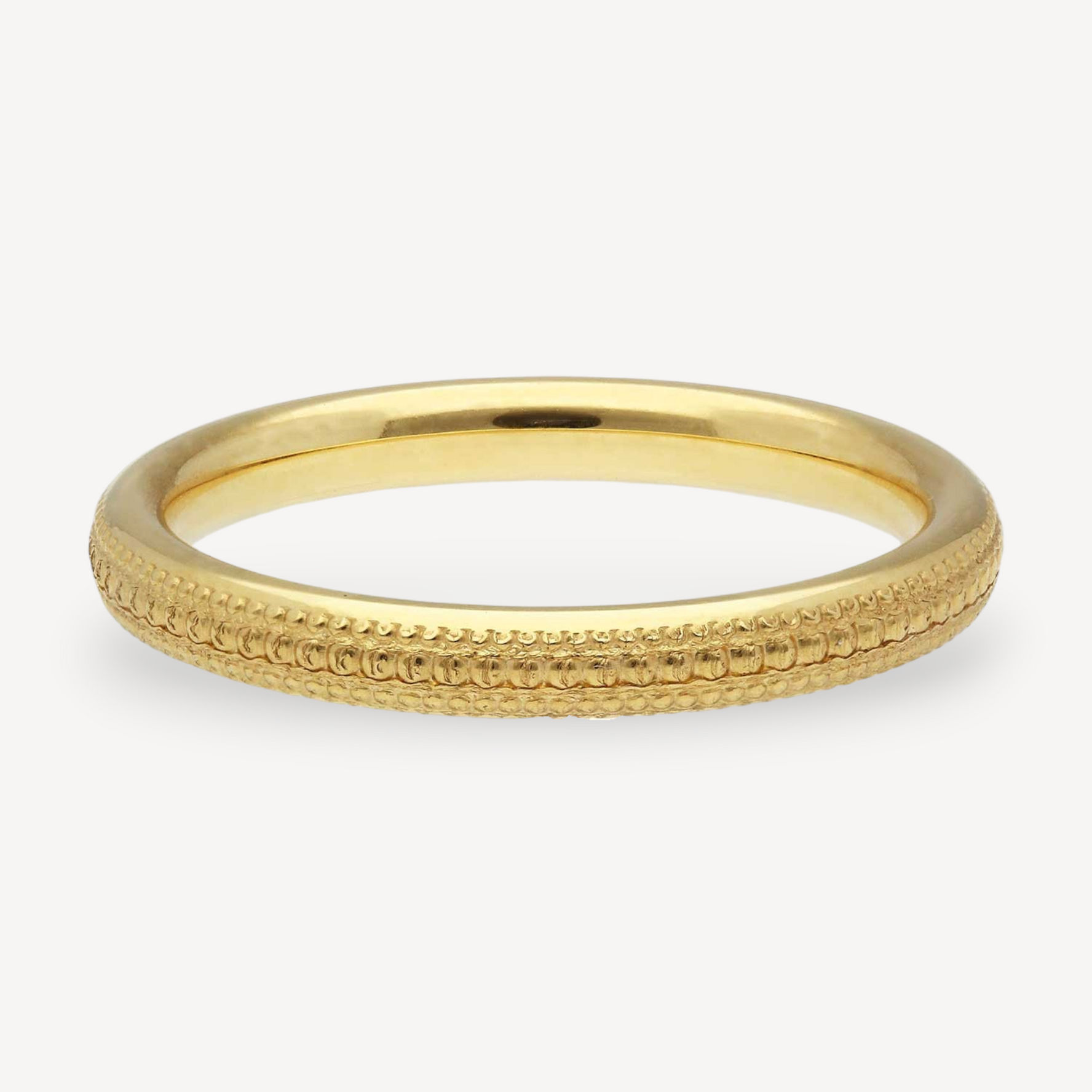 EC One Milgrain detail 18ct Yellow Gold wedding band recycled yellow gold