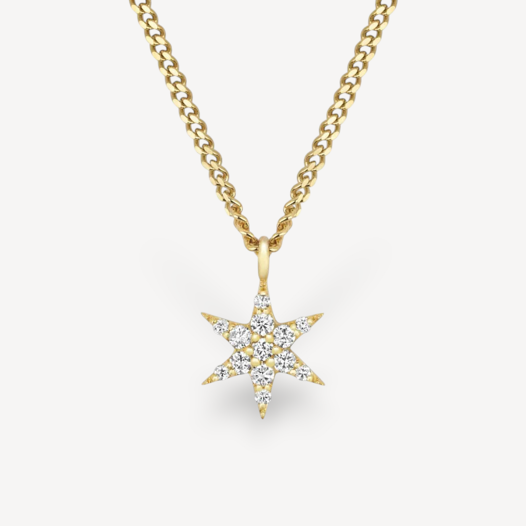 EC One Zoe & Morgan Mini Anahata Star Yellow Gold Diamond Necklace