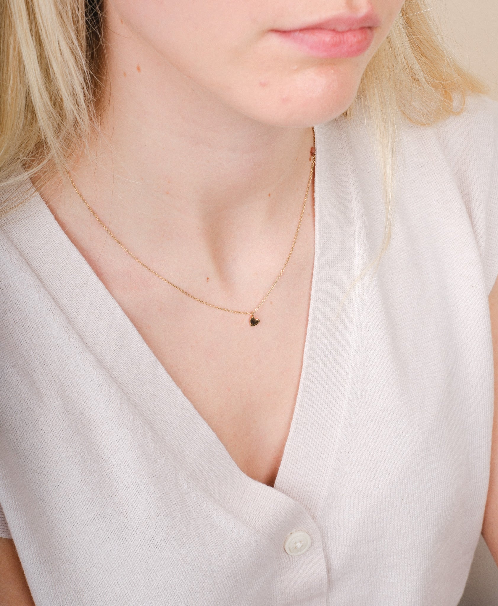 Mini Gold Heart Necklace