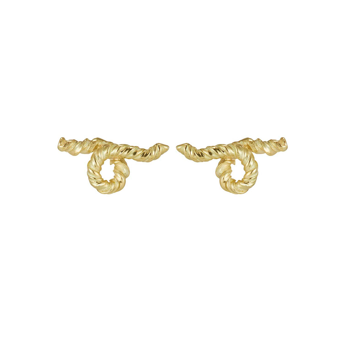 Squiggle Twist Gold Studs by Natalie Perry at E.COne London