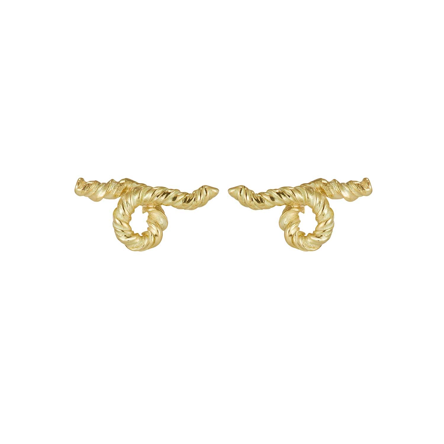 Squiggle Twist Gold Studs by Natalie Perry at E.COne London