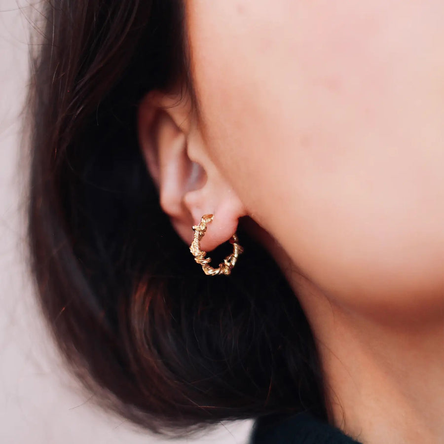 Natalie Perry Pair Small Double Twist Hoop Earrings at ethical jewellers EC One London