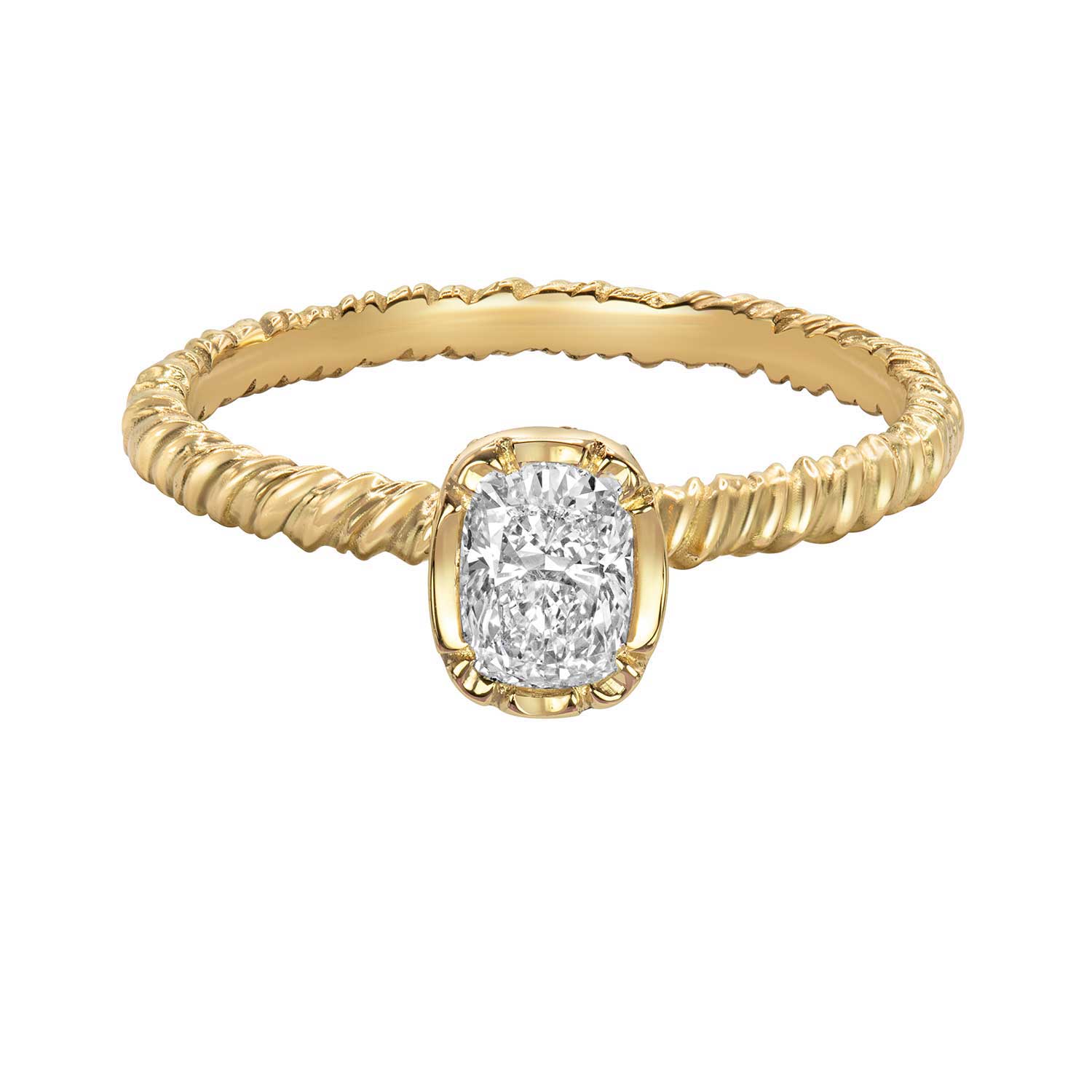 Laboratory Grown Diamond Solitaire Gold Ring by Natalie Perry at E.C.One London