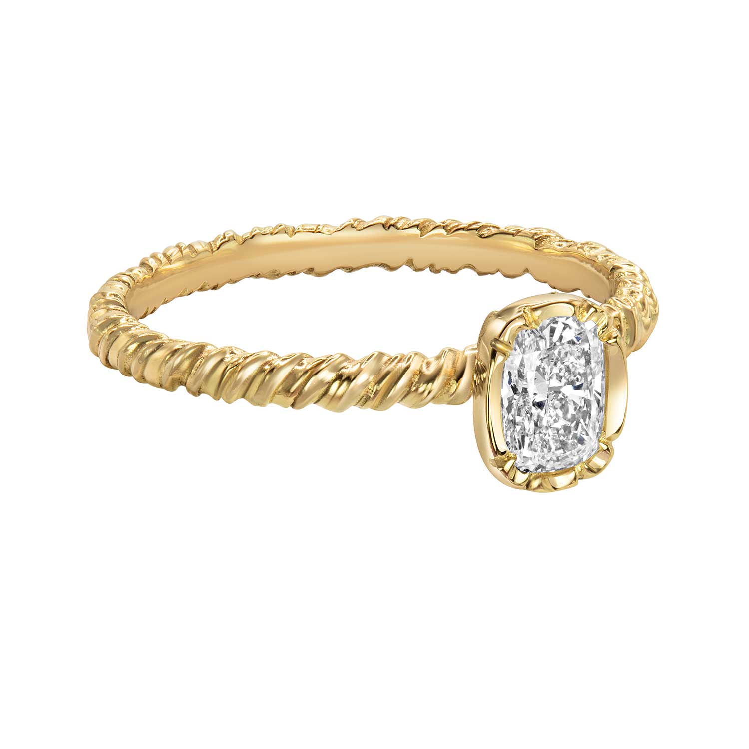 Laboratory Grown Diamond Solitaire Gold Ring by Natalie Perry at E.C.One London