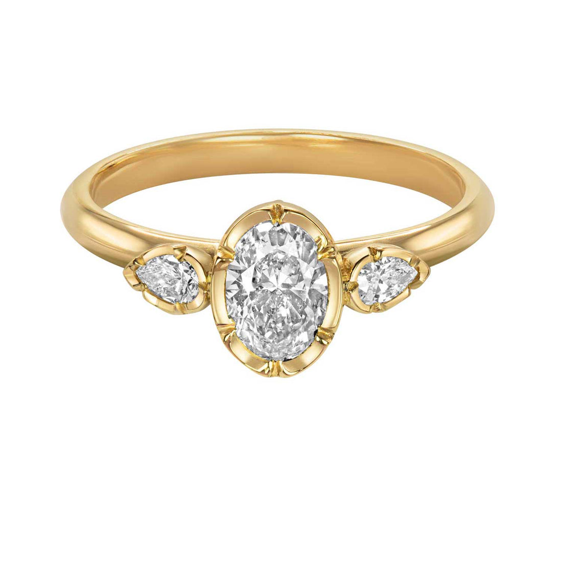 Laboratory Grown Diamond trilogy Gold Ring by Natalie Perry at E.C.One London