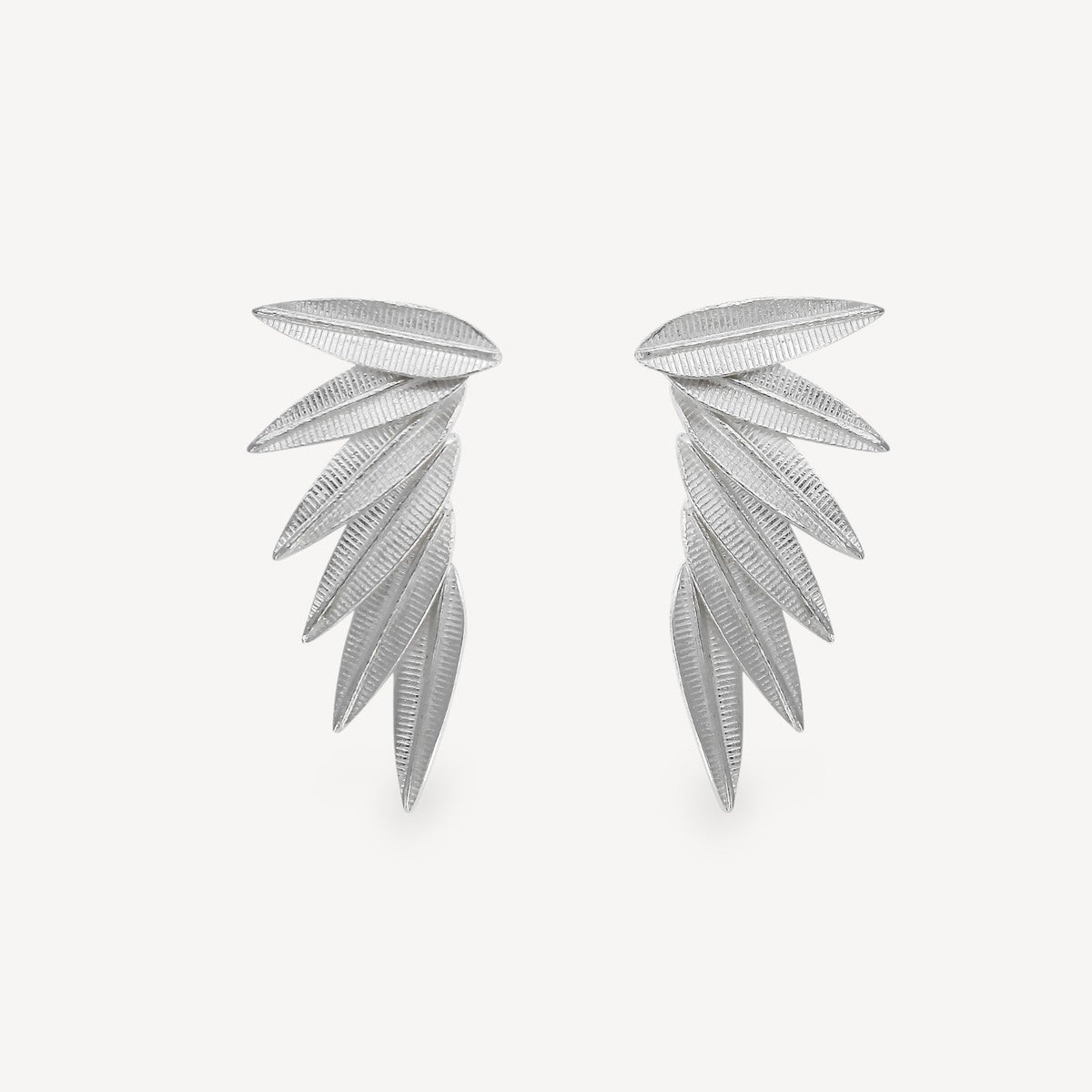 Phoenix Wing Earrings Silver
