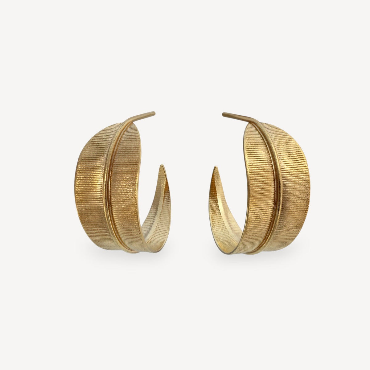 Phoenix Medium Hoop Earrings Gold Plated