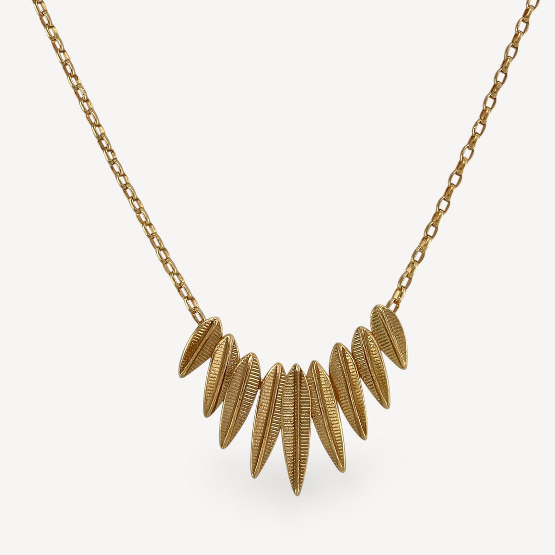 Phoenix Plume Necklace Gold Plated