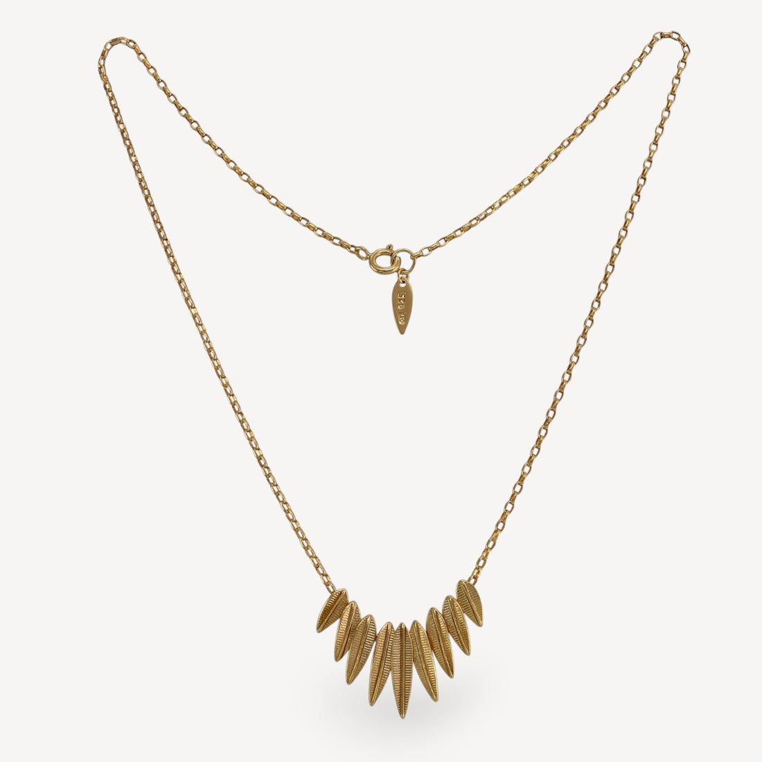 Phoenix Plume Necklace Gold Plated