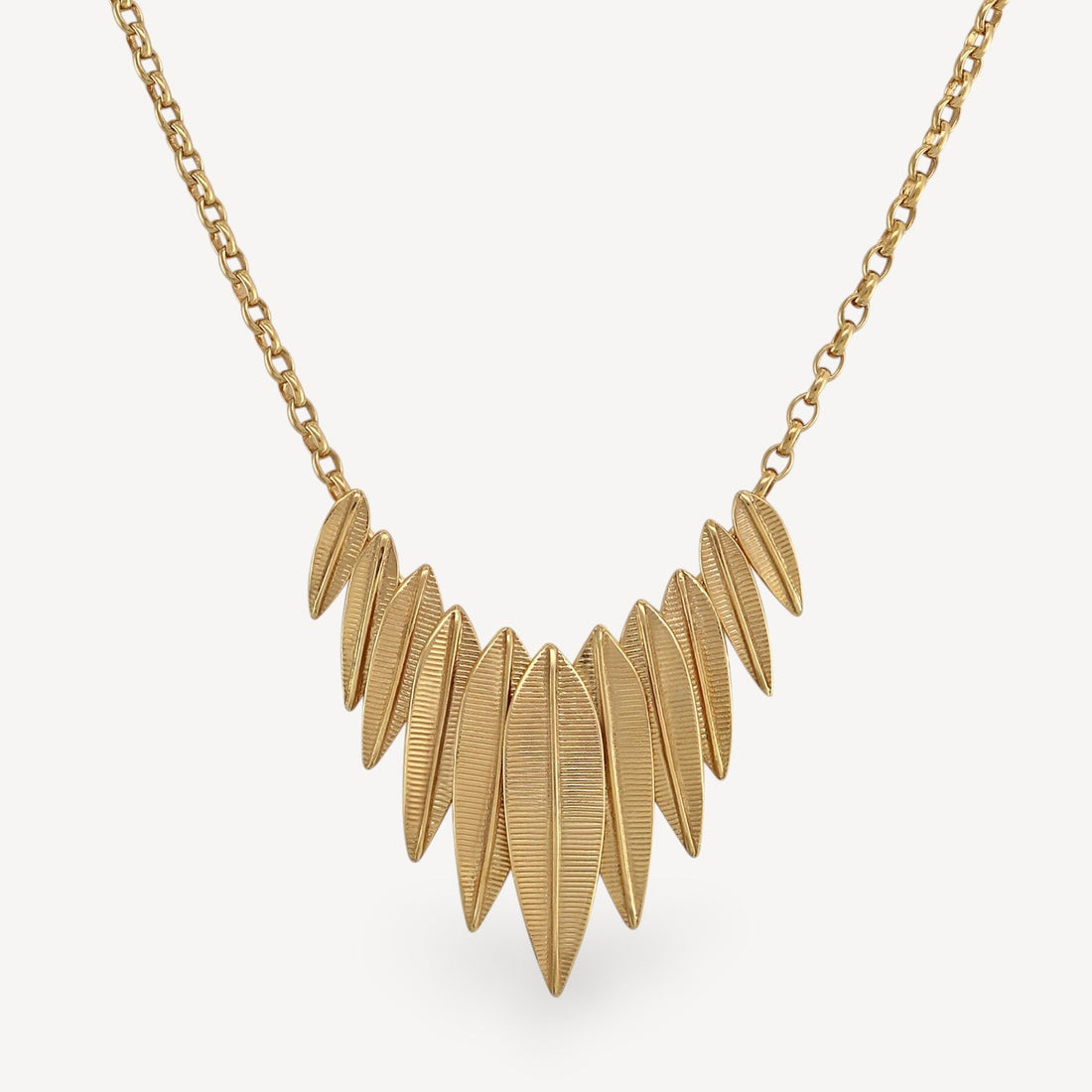 Phoenix Large Plume Necklace Gold Plated