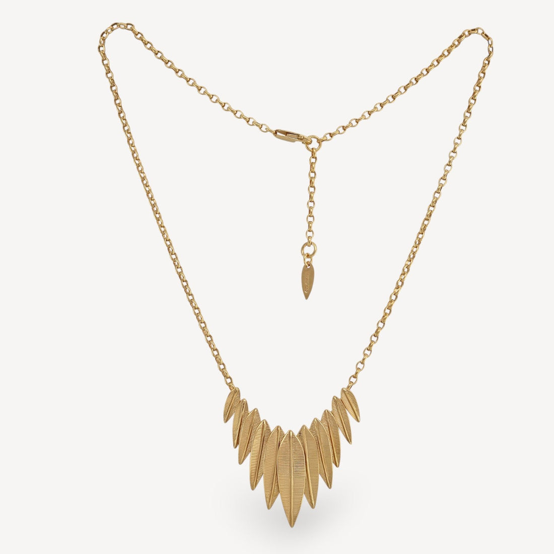 Phoenix Large Plume Necklace Gold Plated