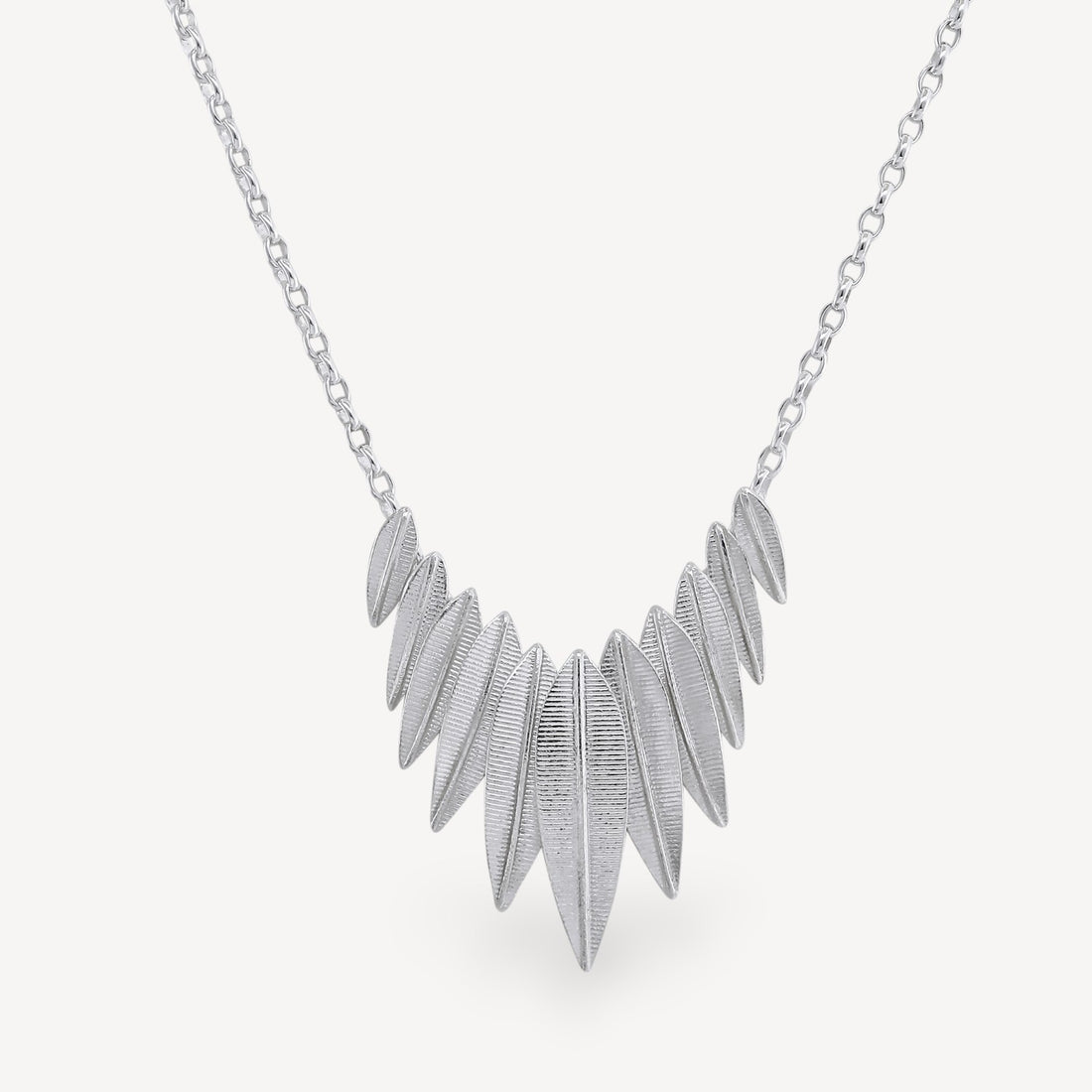Phoenix Large Plume Necklace Silver