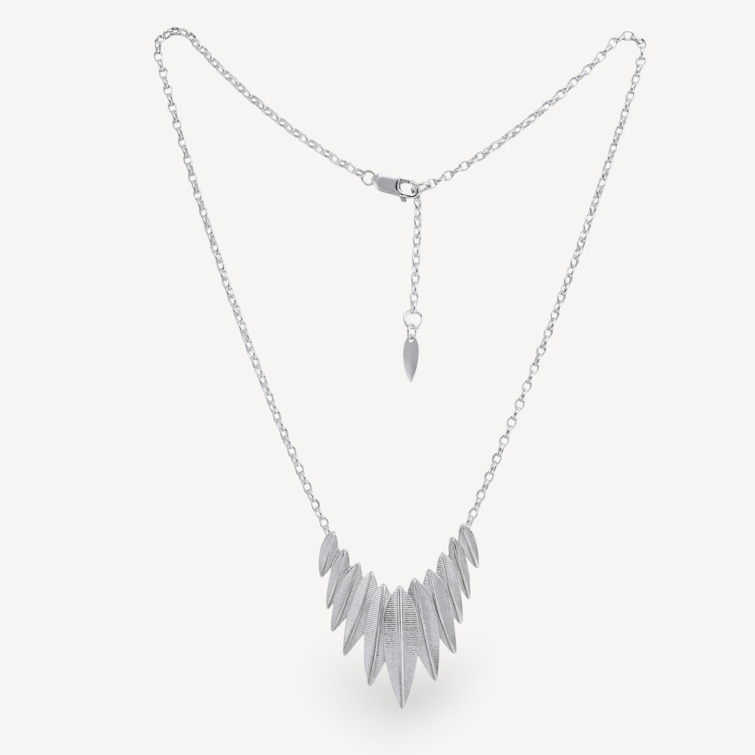 Phoenix Large Plume Necklace Silver