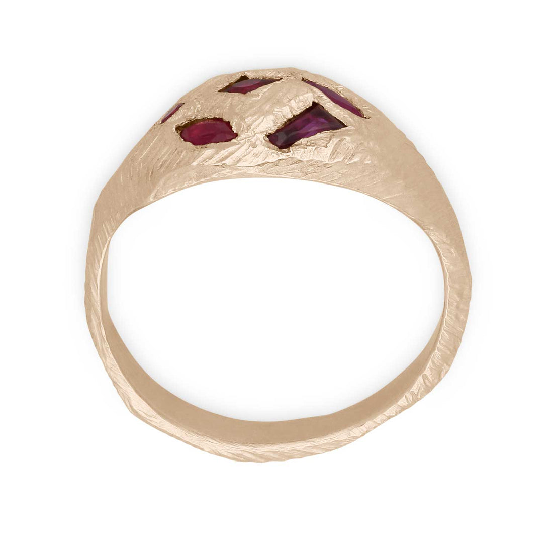 Page Sargisson at E.C.One London SIGNET Tapered Gold Ring with 5 Rubies