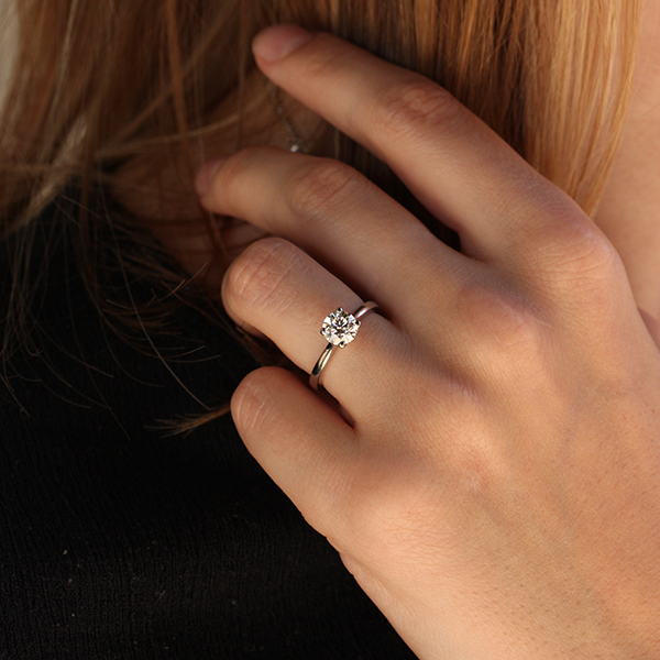 EC One ethical 0.70ct Diamond "Nancy" Solitaire in recycled Platinum made in our B Corp certified London workshop