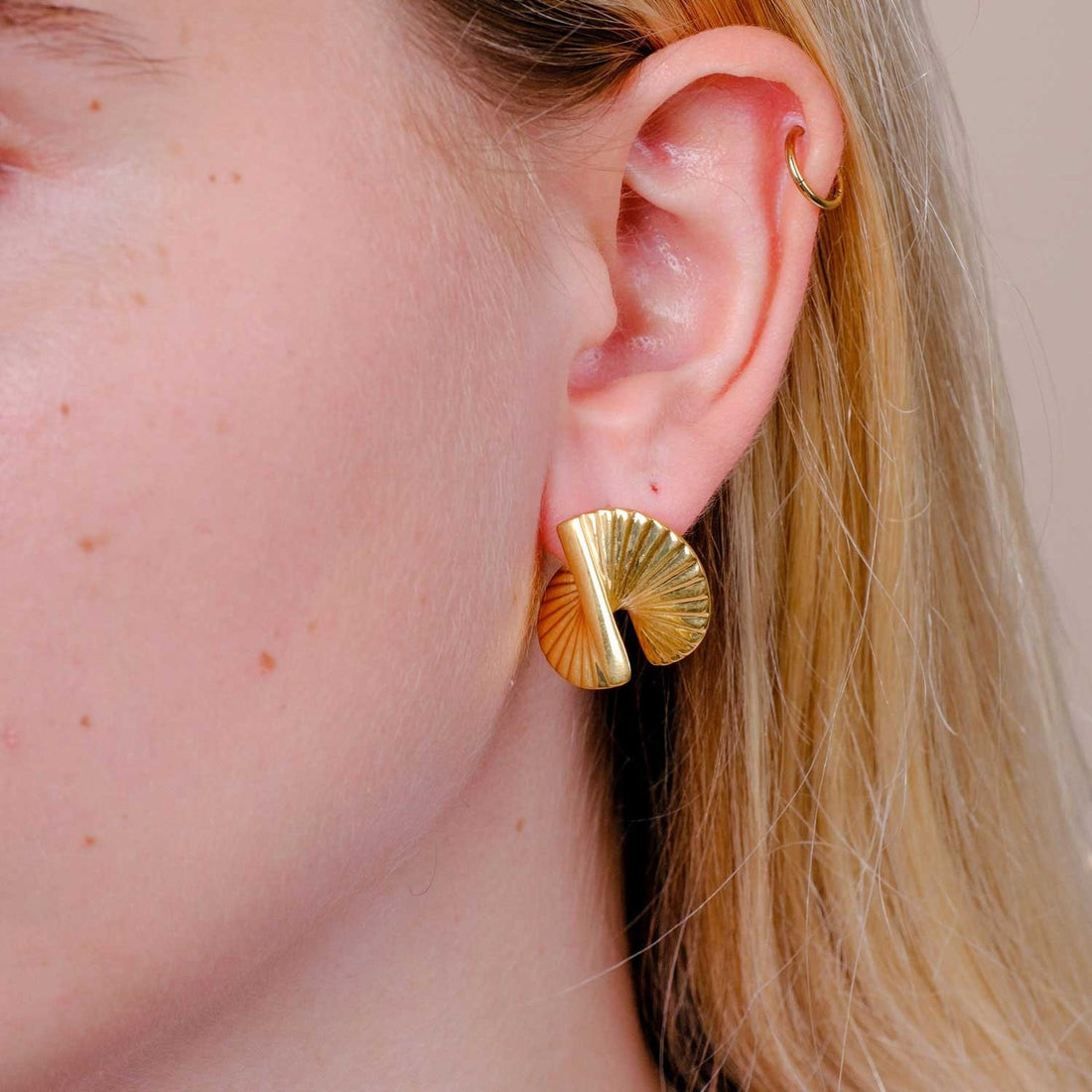 Baby Fan Earrings Gold Plated