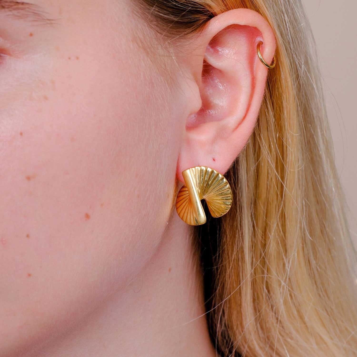 Baby Fan Earrings Gold Plated