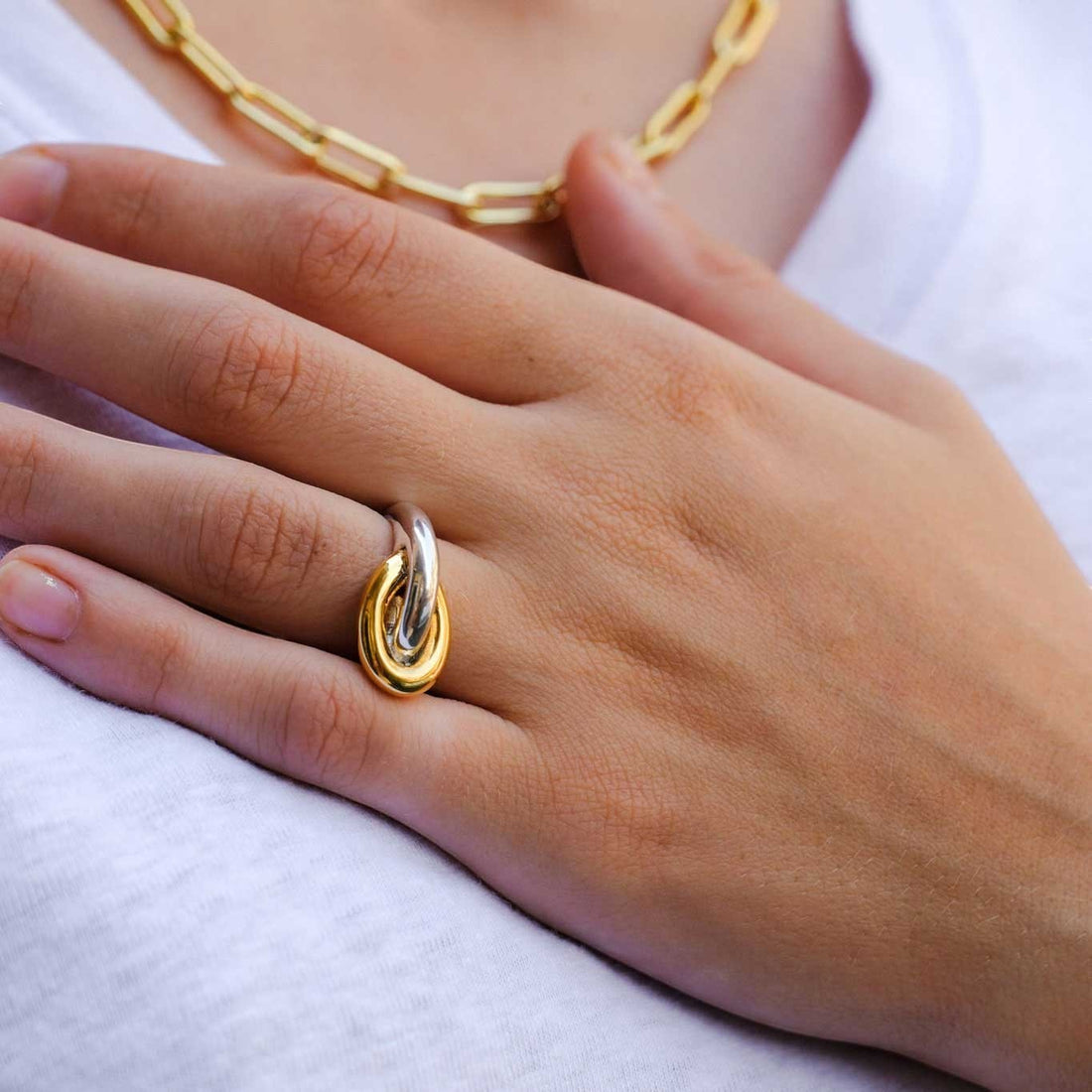 TORUS Ring Silver & Gold Plated Ring