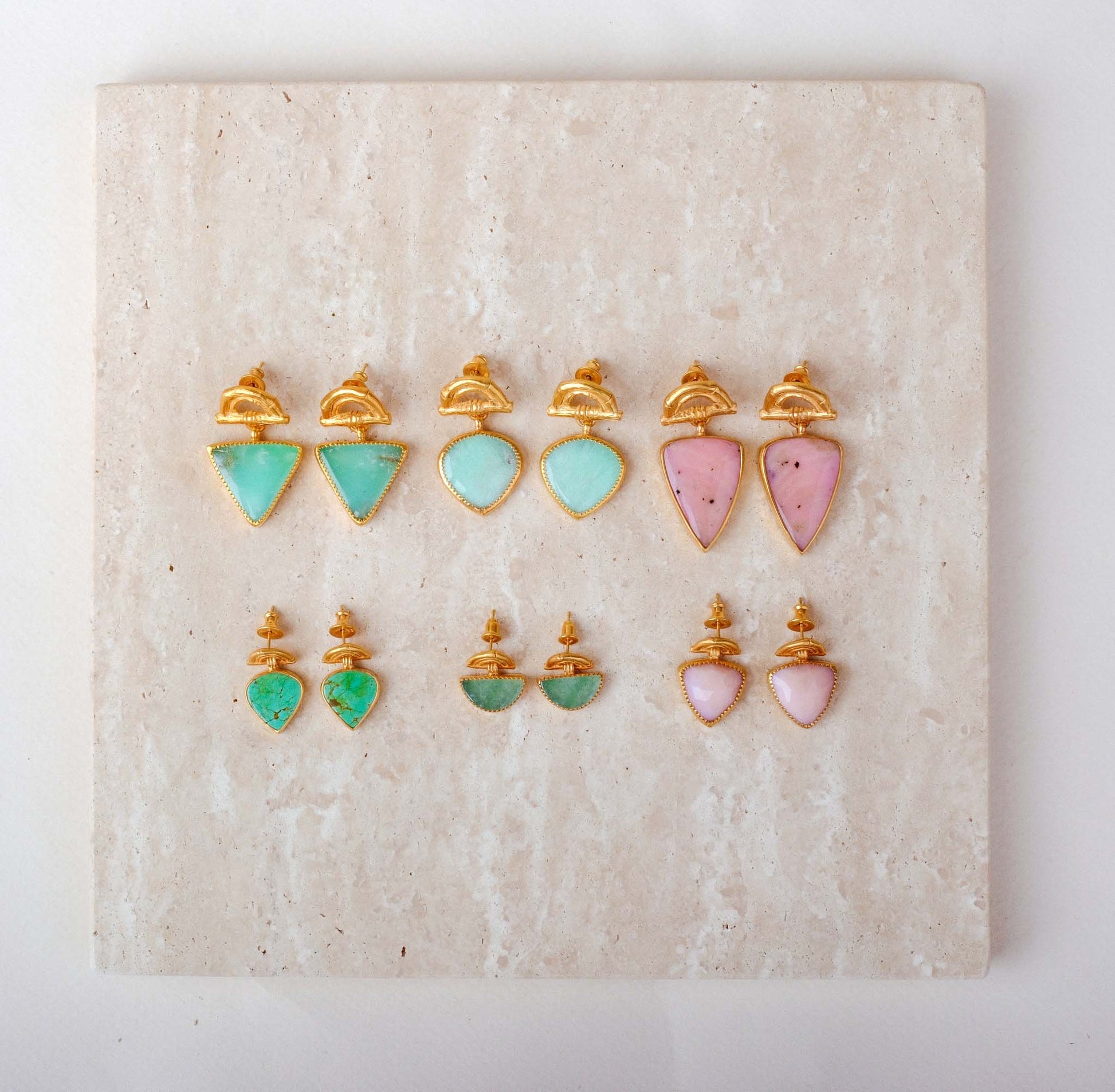 Rosita Bonita at E.C.One  SUNRISE Pear Earrings Pink Opal