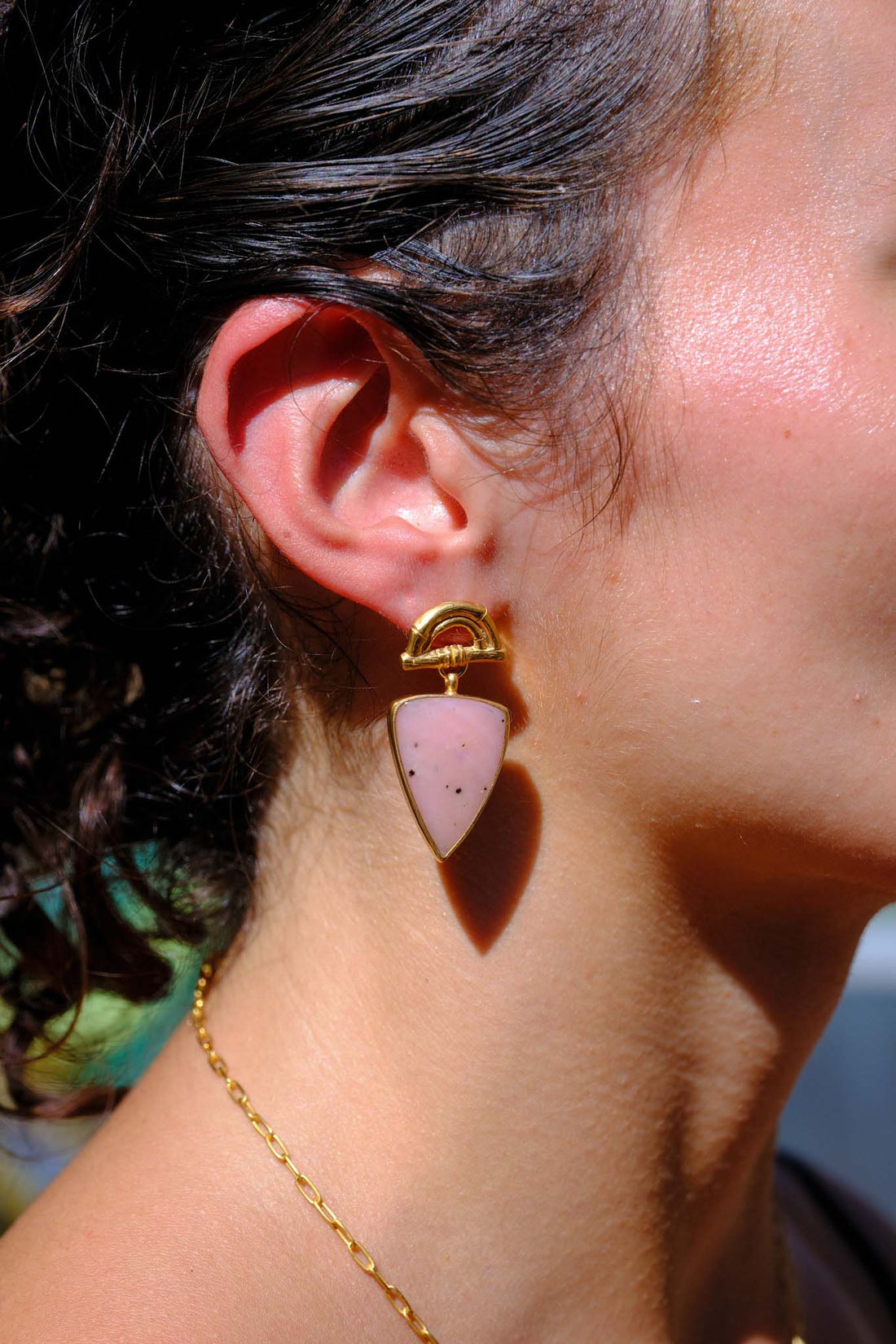 Rosita Bonita at E.C.One  SUNRISE Pear Earrings Pink Opal