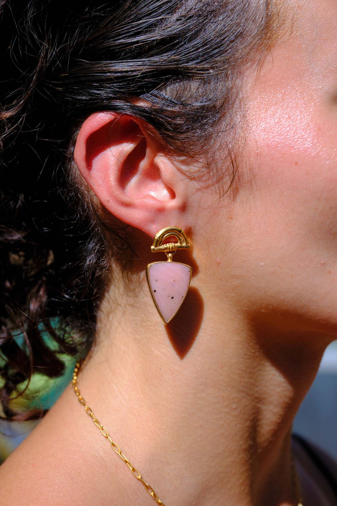 Rosita Bonita at E.C.One  SUNRISE Pear Earrings Pink Opal