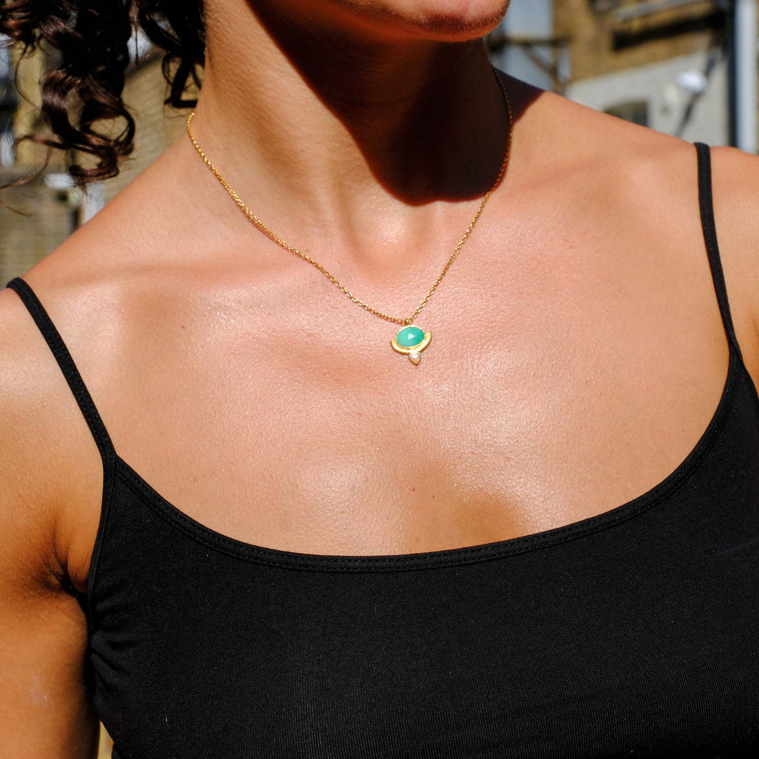 Rosita Bonita at E.C.One HAMMOCK Mini Pendant Necklace Chrysoprase