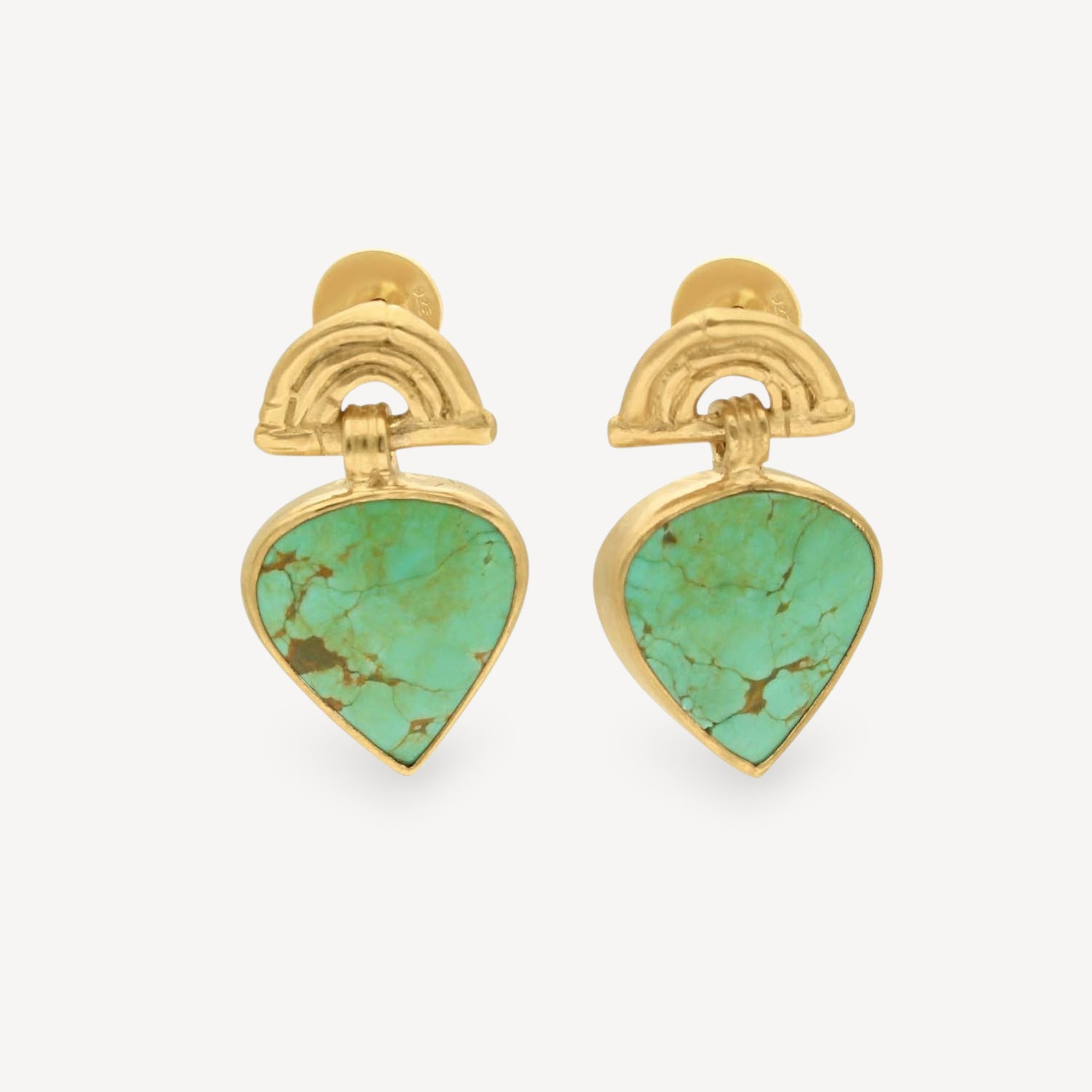 Rosita Bonita at E.C.One SUNRISE Mini Pear Earrings Green Turquoise