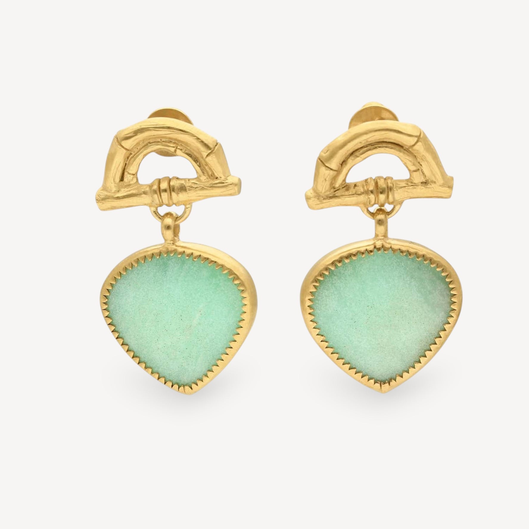 Rosita Bonita at E.C.One  SUNRISE Pear Earrings Chrysoprase