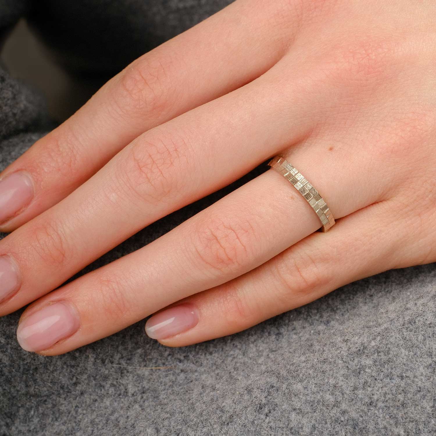 Jo Hayes Ward at ethical jewellers E.C.One London SQUARE Double Ring Yellow Gold