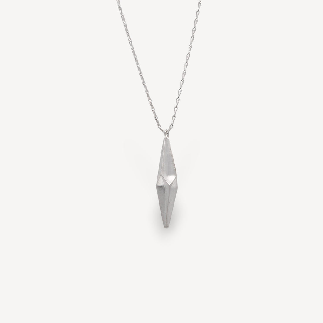 Shard Single Drop Necklace Silver